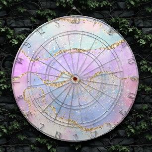 Cible De Fléchettes Joli Pastel Agate   Aquarelle de la veine Parties