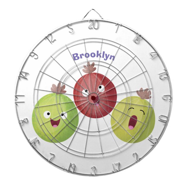 Cible De Fléchettes Joli trio gooseberry chantant dessin animé (Devant)