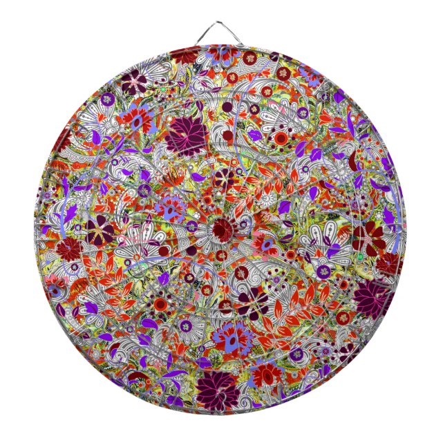 Cible De Fléchettes Jolie couleur fleurs collage design (Devant)