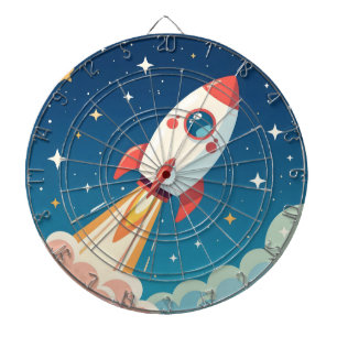 Cible De Fléchettes Jolie fusée spatiale qui décolle