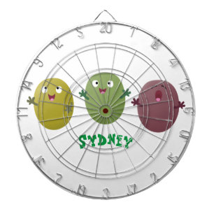 Cible De Fléchettes Jolie olives joyeux chantant dessin animé