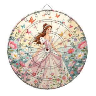 Cible De Fléchettes Jolie princesse avec papillons