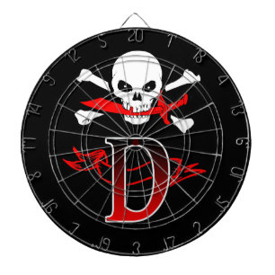 Cible De Fléchettes Jolly roger D Monogramme initial