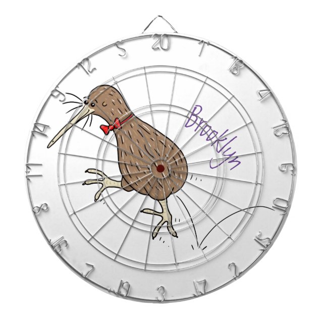 Cible De Fléchettes Joyeux kiwi de saut avec dessin de cravate arc (Devant)