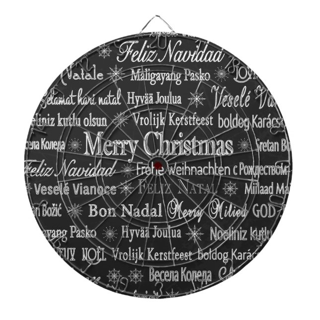 Cible De Fléchettes Joyeux Noël en différentes langues (Devant)