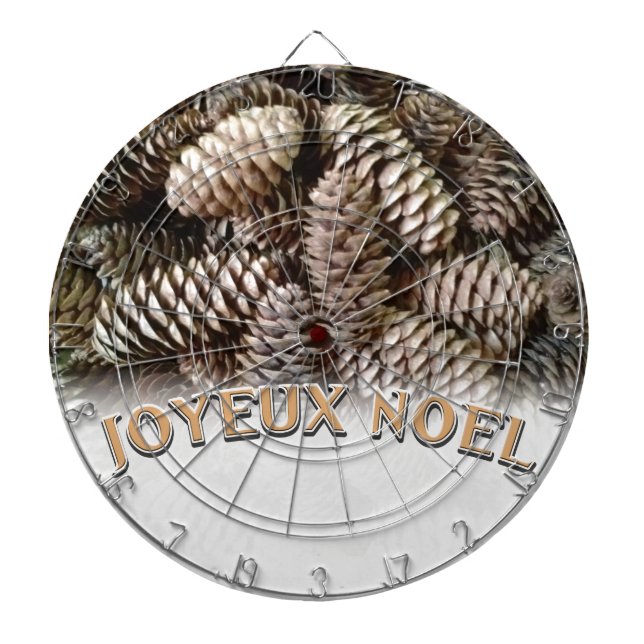 Cible De Fléchettes Joyeux Noel Noël Pine Cône de Noël (Devant)