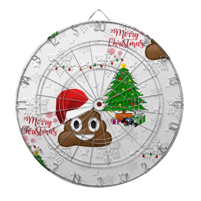 Cible De Fléchettes joyeux noël poo émoji (Devant)