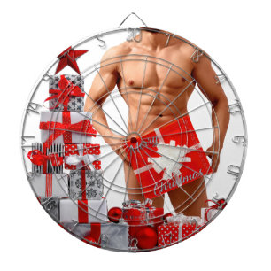 Cible De Fléchettes Joyeux Noël SlipperyJoe rouge blanc argent cadeau