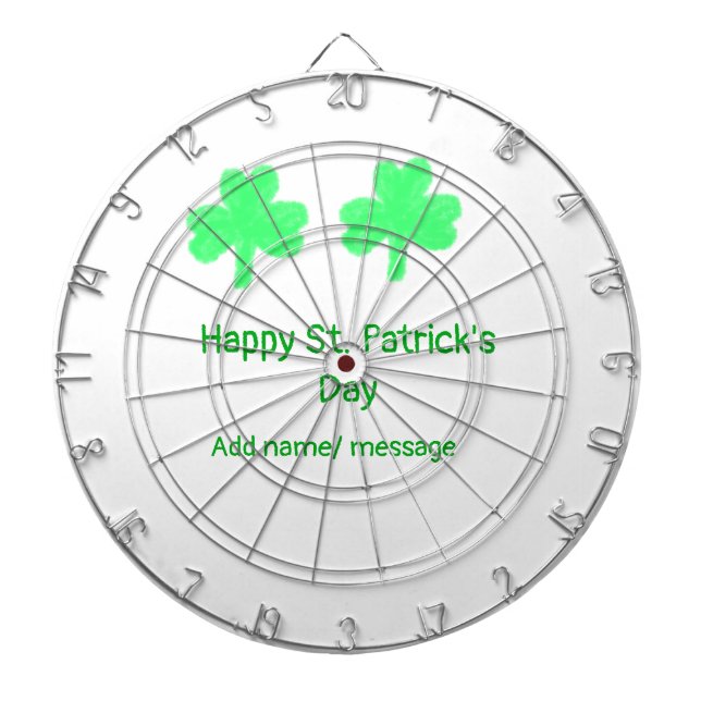 Cible De Fléchettes Joyeux St. Patrick's jour vert feuille de shamrock (Devant)