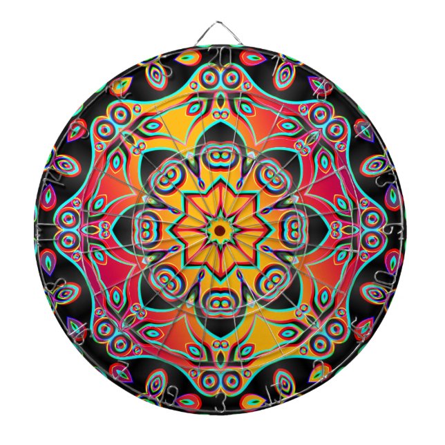 Cible De Fléchettes Kaleidoscope fractal ART (Devant)