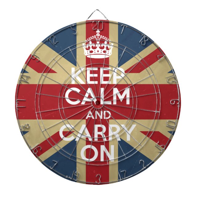Cible De Fléchettes Keep Calm and Carry (Devant)