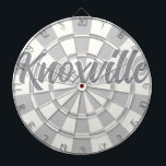 Cible De Fléchettes Knoxville TN Gray And White editable text<br><div class="desc">Knoxville TN Gray And White editable text Dartboard 🎯 Add your text or name by selecting the personalization option 🎯</div>