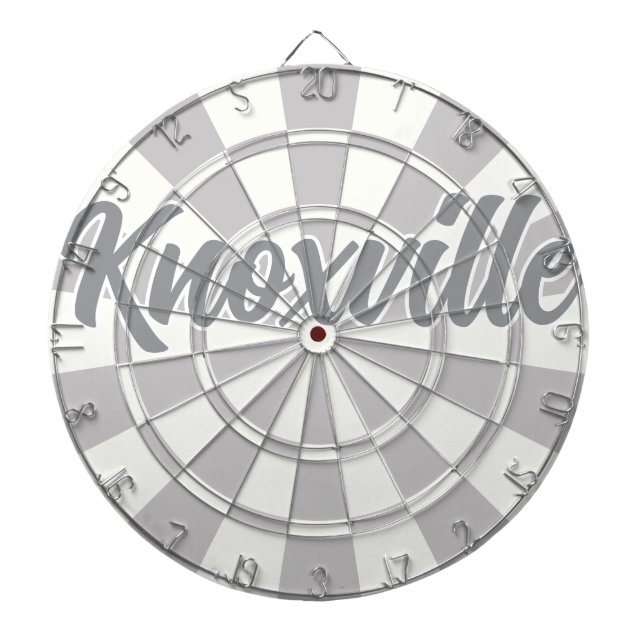 Cible De Fléchettes Knoxville TN Gris Et Blanc texte modifiable (Devant)