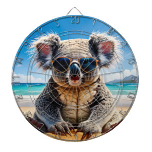 Cible De Fléchettes Koala sur une plage de sable Joyeux Noël