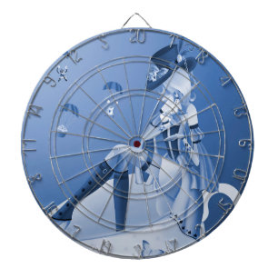 Cible De Fléchettes La dame haïe dans le tableau noir de Teacup