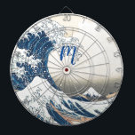 Cible De Fléchettes La Grande Vague - L'art japonais<br><div class="desc">La Grande Vague - Art japonais vintage de l'artiste Katsushika Hokusai du 19ème siècle. Il a été édité et appliqué sur ce Dart    Boardby lumirala. Facile à personnaliser maintenant avec votre monogramme.</div>