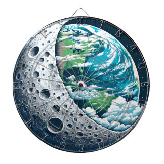 Cible De Fléchettes La planète Terre et sa lune : Merveille céleste