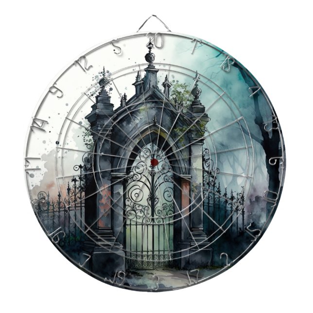 Cible De Fléchettes La série Porte de Cimetière Gothique Design 11 (Devant)