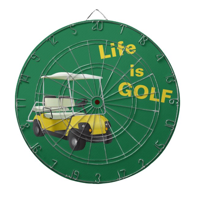 Cible De Fléchettes La vie est Golf Panier Vert Jaune Foncé (Devant)