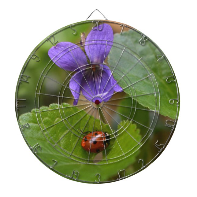 Cible De Fléchettes Ladybug sur les fleurs de violet doux (Devant)