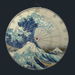 Cible De Fléchettes L'art japonais vintage, La Grande Vague par Hokusa<br><div class="desc">36 Vues du mont Fuji : La Grande Vague au large de la côte de Kanagawa par Katsushika Hokusai de la période Edo, vers 1830. Illustration nautique d'art fin asiatique vintage représentant un paysage marin de grandes vagues déferlantes avec des bateaux de personnes et le mont Fuji au loin. Bien...</div>