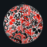 Cible De Fléchettes L'art populaire ukrainien motif floral abstact<br><div class="desc">Motif folklorique avec drapeau ukrainien couleurs bleu et jaune</div>