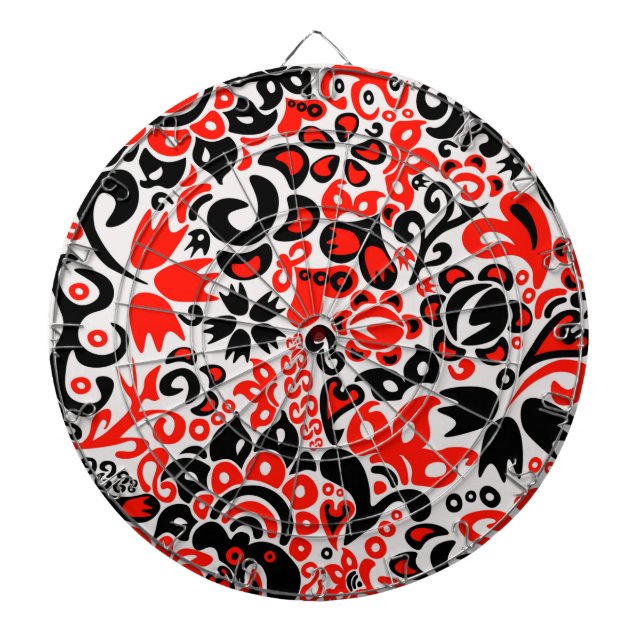 Cible De Fléchettes L'art populaire ukrainien motif floral abstact (Devant)