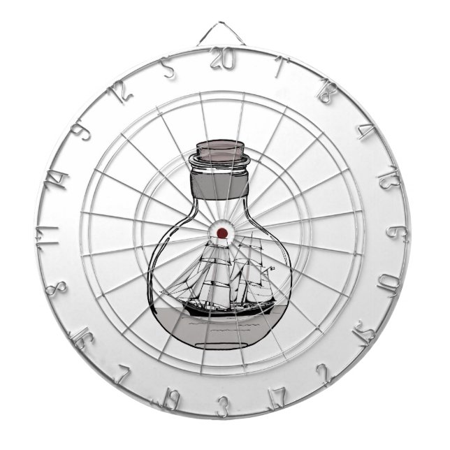 Cible De Fléchettes Le bateau dans l'ampoule en verre (Devant)
