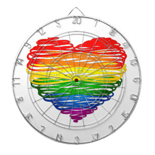 Cible De Fléchettes Le cœur arc-en-ciel de SlipperyJoe griffonné tourb