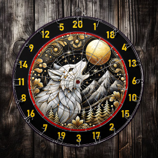 Cible De Fléchettes Le loup blanc solitaire incarne l'esprit sauvage