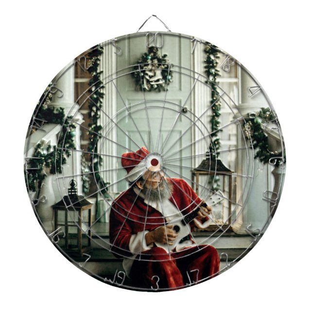 Cible De Fléchettes Le Père Noël joue de la musique (Devant)