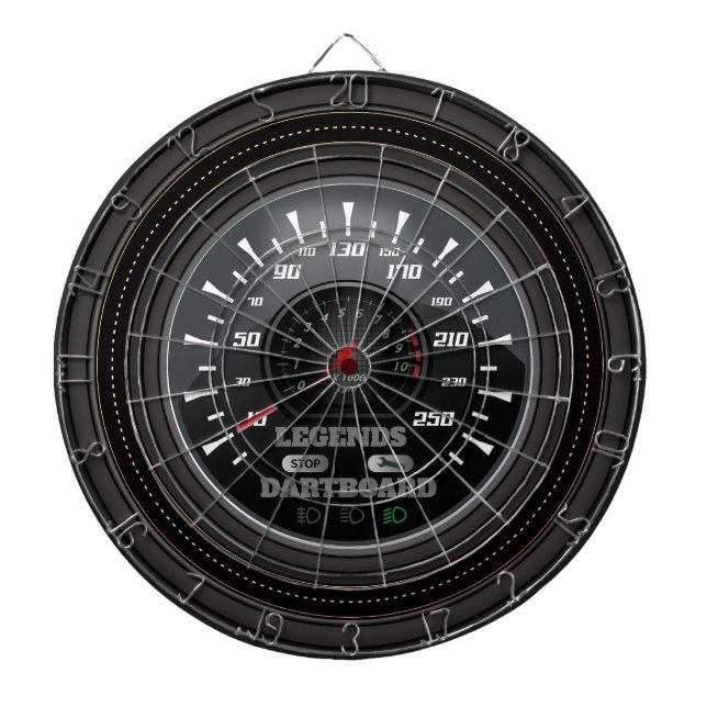 Cible De Fléchettes Légendes personnalisées Dartboard Speedometer Edit (Devant)