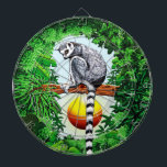 Cible De Fléchettes Lémur de Madagascar<br><div class="desc">Lémur de Madagascar dans la Jungle - Dessin à la main original. Les lémuriens sont des primates endémiques de l'île de Madagascar. Le mot lémur vient du mot lémuriens (fantômes ou esprits) de la mythologie romaine. Illustration vectorielle Copyright BluedarkArt.</div>