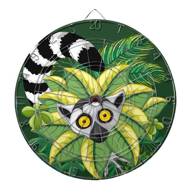 Cible De Fléchettes Lémuriens de Madagascar dans une jungle exotique (Devant)