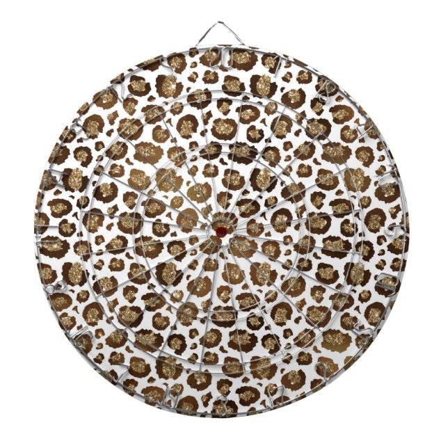 Cible De Fléchettes Leopard Spots Animaux sauvages Parties scintillant (Devant)