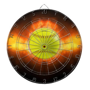 Cible De Fléchettes Les flammes de balle rapide de softball jaune de S
