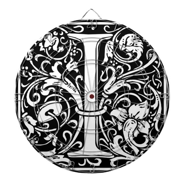 Cible De Fléchettes Lettre I Monogramme médiéval Art Nouveau (Devant)