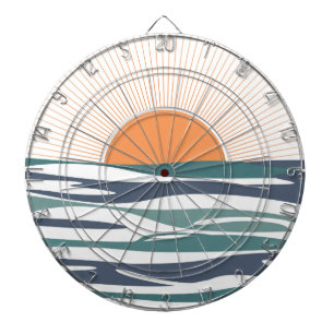 Cible De Fléchettes Lever du soleil au bord de la mer