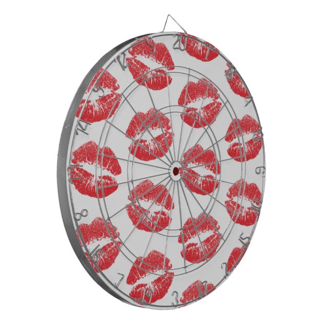 Cible De Fléchettes Lèvres Rouges, Motif De Lèvres, Rouge Lèvres, Bais (Devant gauche)