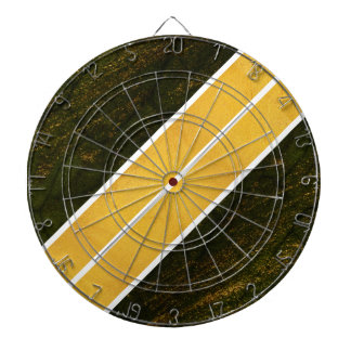 Cible De Fléchettes Lignes blanches d'or vert