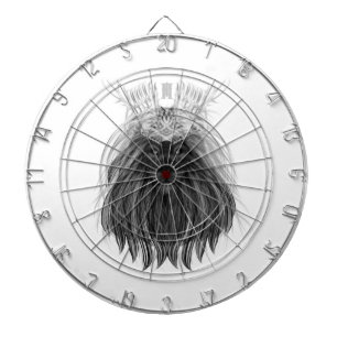 Cible De Fléchettes Lion noir avec couronne Antlers et monogramme