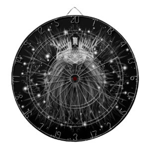 Cible De Fléchettes Lion Starlight avec monogramme Couronne noir