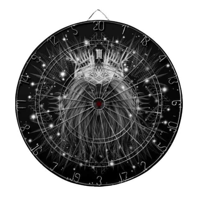 Cible De Fléchettes Lion Starlight avec monogramme Couronne noir (Devant)