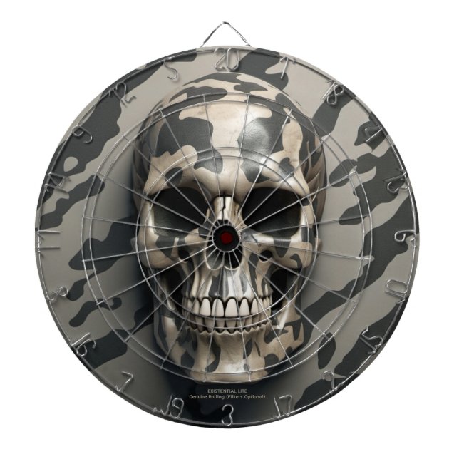 Cible De Fléchettes LITE Memento Mori Camo Skull (Devant)