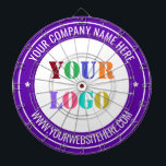 Cible De Fléchettes Logo de l'entreprise personnalisée et cadeau de Ci<br><div class="desc">Couleurs et polices personnalisées - Concevez vos propres tableaux de bord avec simple personnalisation de votre entreprise Logo et nom Site Web ou texte personnalisé Design professionnel Promotionnel Cible de flechettes / Cadeau - Ajouter votre logo - Image ou photo - QR Code / Nom - Entreprise / Site Web...</div>