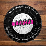 Cible De Fléchettes Logo d'entreprise personnalisé Texte promotionnel<br><div class="desc">Un produit promotionnel parfait pour vos événements d'entreprise,  des cadeaux pour annoncer votre marque! Le design a un logo et des textes personnalisés tels que site web,  slogan,  médias sociaux Le produit a un thème noir et blanc. Personnalisez-vous pour vos besoins et envoyez-moi un message pour toute aide.</div>