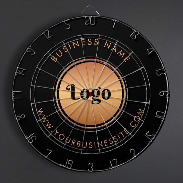Cible De Fléchettes Logo Or & Texte Personnalisé Entreprise Marque (Créateur téléchargé)