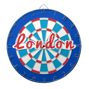 Cible De Fléchettes LONDRES Classique Bleu Rouge Blanc Patriotique Des