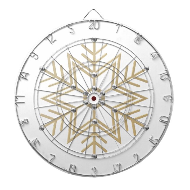 Cible De Fléchettes Look 3-D 2-Silver et Gold Snowflake (Devant)