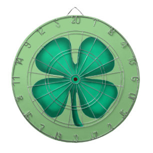 Cible De Fléchettes Lucky 4 Leaf Irish Clover green darboard